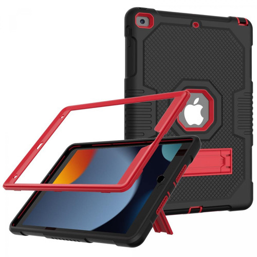 Other - Coque en TPU + silicone couleur contrastée, antichoc, anti-chute, béquille noir/rouge pour votre Apple iPad 10.2 (2019)/(2020)/(2021) Other  - Housse, étui tablette