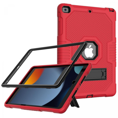 Other - Coque en TPU + silicone couleur contrastée, antichoc, anti-chute, béquille rouge/noir pour votre Apple iPad 10.2 (2019)/(2020)/(2021) Other  - Housse, étui tablette