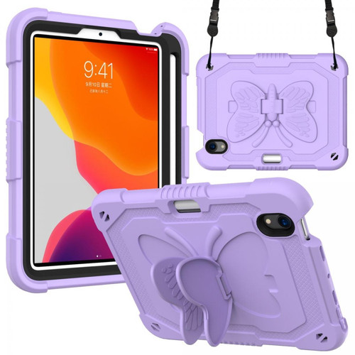 Other - Coque en TPU + silicone couleur unie avec béquille en forme de papillon et bandoulière violet pour votre Apple iPad mini (2021) Other  - Marchand Magunivers