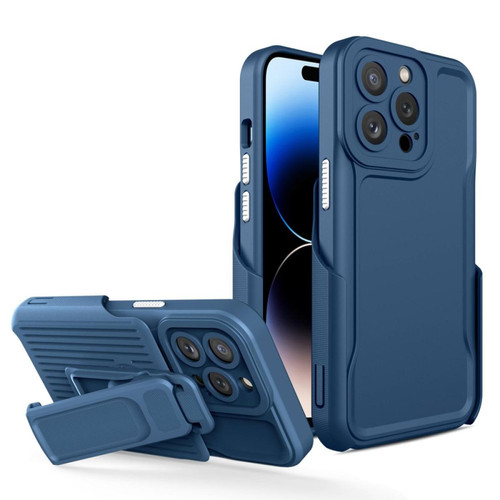Other - Coque en TPU anti-chocs avec béquille à clip amovible pour votre iPhone 14 Pro Max - bleu foncé Other  - Accessoires et consommables