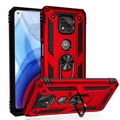 Coque, étui smartphone Other Coque en TPU Anti-chute hybride avec béquille rouge pour votre Motorola Moto G Power (2021)