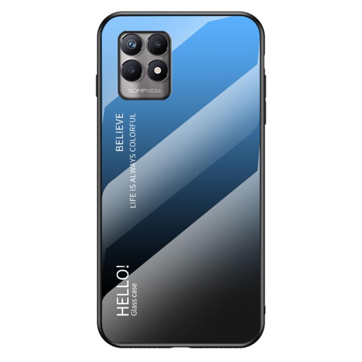 Coque, étui smartphone Other Coque en TPU Anti-empreintes, couleur dégradée, dégradé bleu noir pour votre Realme 8i