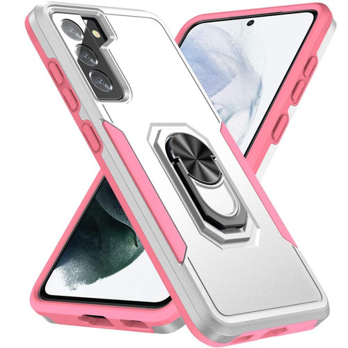 Other - Coque en TPU avec béquille à anneau rotatif blanc/rose pour votre Samsung Galaxy S21 5G Other  - Coque, étui smartphone