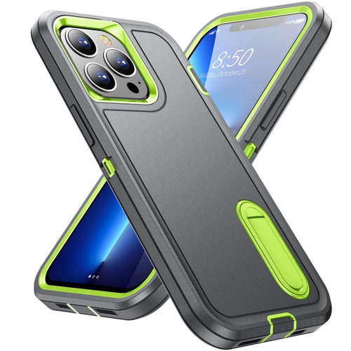 Other - Coque en TPU avec béquille gris/vert pour votre iPhone 13 Pro 6.1 pouces Other  - Accessoire Smartphone