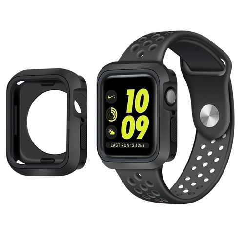 Other - Coque en TPU bicolore, noir pour votre Apple Watch Series 7 41mm Other  - Objets connectés