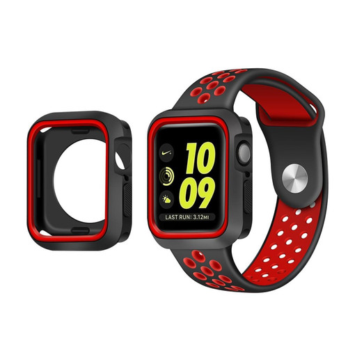 Other - Coque en TPU bicolore, noir/rouge pour votre Apple Watch Series 7 41mm Other  - Objets connectés