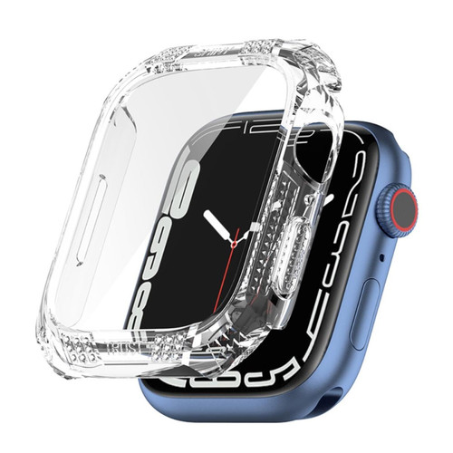 Other - Coque en TPU électroplaqué avec décor de strass, transparent pour votre Apple Watch Series 7 41mm Other  - Montre et bracelet connectés