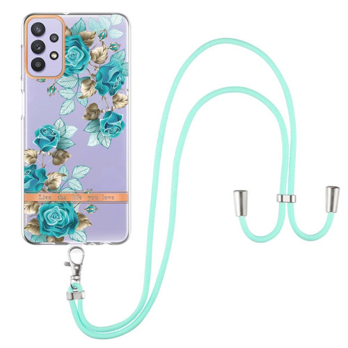 Other - Coque en TPU galvanoplastie, motif fleuri, antichoc avec lanière HC002 rose bleue pour votre Samsung Galaxy A32 5G/M32 5G Other  - Accessoire Smartphone