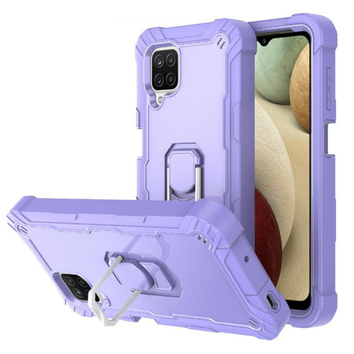 Other - Coque en TPU Hybride antichoc bicolore avec béquille intégrée violet pour votre Samsung Galaxy A12 Other  - Samsung hybride