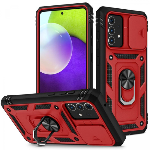 Other - Coque en TPU hybride avec béquille et porte-cartes rouge pour votre Samsung Galaxy A52s 5G/A52 4G/5G Other  - Coque, étui smartphone