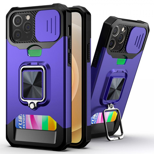 Other - Coque en TPU hybride avec porte-cartes violet pour votre Apple iPhone 12/12 Pro 6.1 pouces Other  - Marchand Magunivers