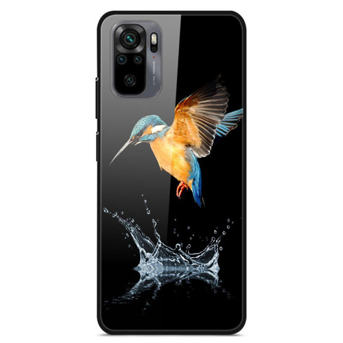Coque, étui smartphone Other Coque en TPU Hybride de verre d'impression de style fantaisie oiseau pour votre Xiaomi Redmi Note 10 4G/Note 10S