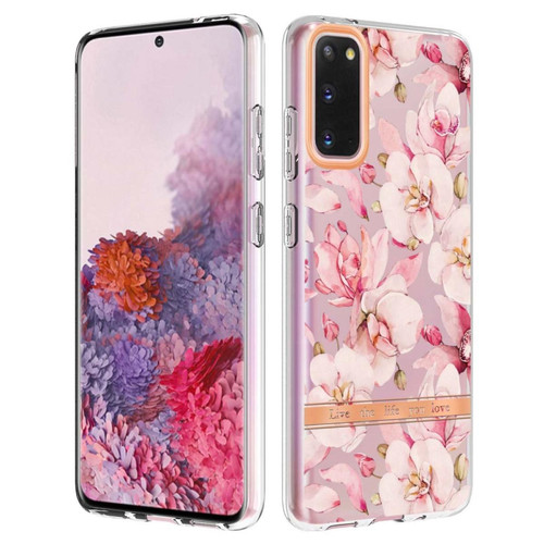 Other - Coque en TPU IMD IML, anti-rayures, galvanoplastie, motif floral HC005 gardénia rose pour votre Samsung Galaxy S20 Other  - Marchand Magunivers