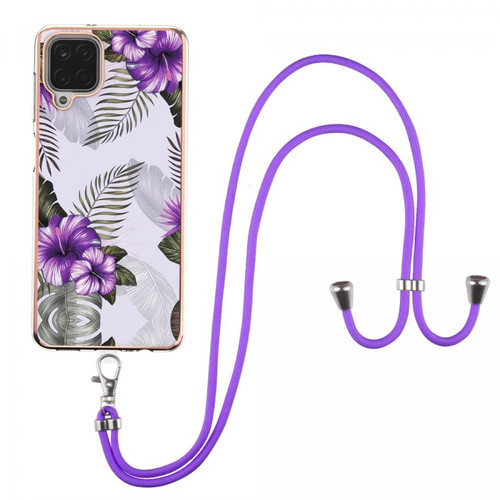 Other - Coque en TPU Modèle IMD IML avec lanière réglable Fleurs violets pour votre Samsung Galaxy A12 5G/M12/F12 Other  - Coque, étui smartphone