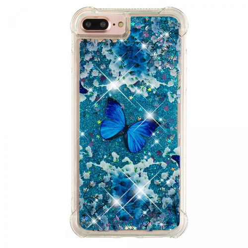 Other - Coque en TPU motif de sables mouvants à paillettes papillon bleu pour votre iPhone 6 Plus/6s Plus/7 Plus/8 Plus 5.5 pouces Other  - Accessoire Smartphone