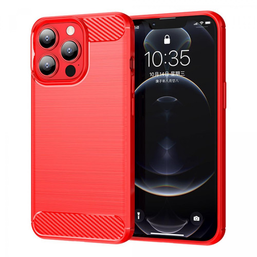 Other - Coque en TPU texture en fibre de carbone, anti-empreintes digitales rouge pour votre iPhone 13 Pro Max Other  - Accessoires et consommables