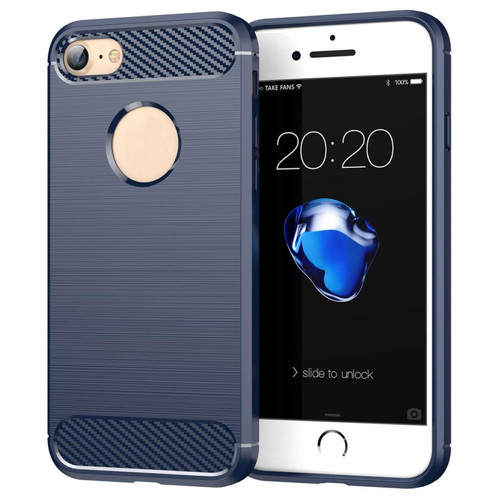 Other - Coque en TPU texture en fibre de carbone bleu pour votre iPhone 7 4.7 pouces/8 4.7 pouces Other - Accessoire Smartphone