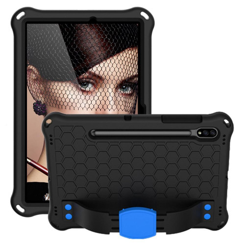 Other - Coque en TPU texture en nid d'abeille avec béquille et porte-stylo noir/bleu pour votre Samsung Galaxy Tab S8 Other  - Accessoire Tablette
