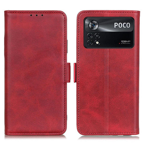 Other - Etui en cuir véritable avec support, rouge pour votre Xiaomi Poco X4 Pro 5G Other  - Coque, étui smartphone