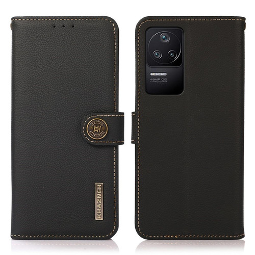 Other - Etui en cuir véritable Fonction de blocage RFID, antichoc avec support, noir pour votre Xiaomi Redmi K40S Other  - Coque, étui smartphone