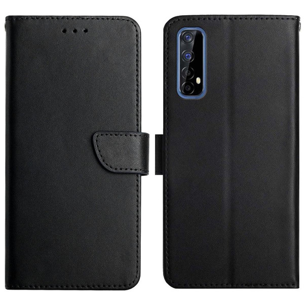 Coque, étui smartphone Other Etui en cuir véritable texture nappa avec support, noir pour votre Realme Narzo 20 Pro/7 (Asia)/(Global)