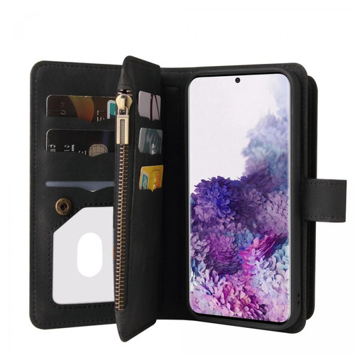 Other - Etui en PU + TPU anti-rayures avec poche zippée, support et porte-cartes noir pour votre Samsung Galaxy S20 Other  - Coque, étui smartphone