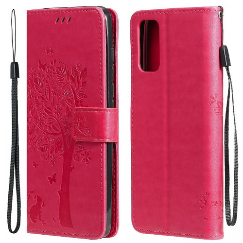 Other - Etui en PU + TPU antichoc, fermeture magnétique motif chat et arbre avec support et sangle rose pour Motorola Moto G60 Other  - Accessoire Smartphone