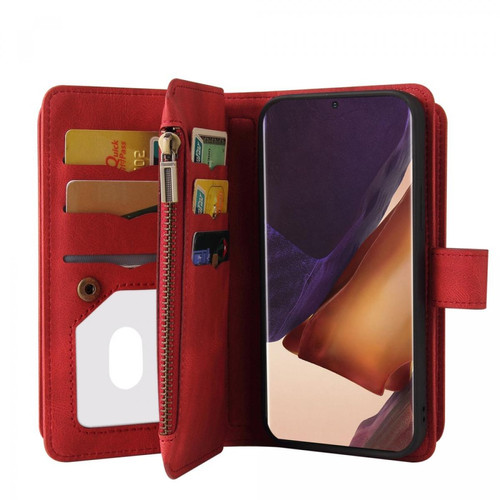 Other - Etui en PU + TPU avec poche zippée et porte-cartes rouge pour votre Samsung Galaxy Note20 Ultra Other - Accessoire Smartphone