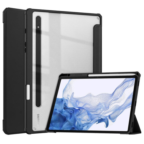 Housse, étui tablette Other Etui en PU + TPU avec support et porte-stylo noir pour votre Samsung Galaxy Tab S8