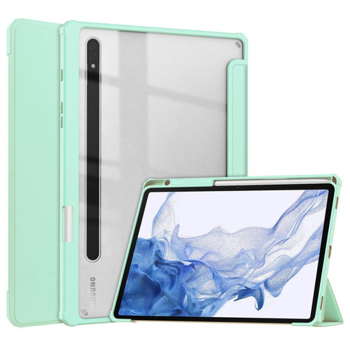 Housse, étui tablette Other Etui en PU + TPU avec support et porte-stylo vert clair pour votre Samsung Galaxy Tab S8