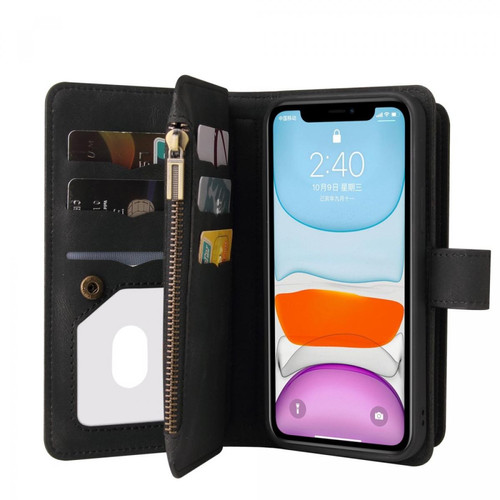 Other - Etui en PU + TPU avec support, porte-cartes et poche zippée noir pour votre Apple iPhone 11 6.1 pouces Other  - Accessoire Smartphone