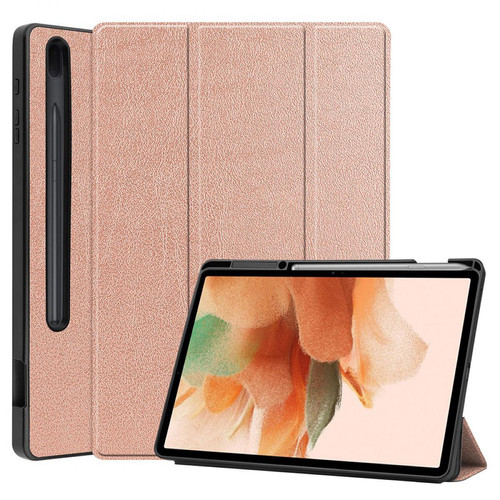 Other - Etui en PU + TPU avec support tripliure et porte-stylo or rose pour votre Samsung Galaxy Tab S7 FE SM-T730/SM-T736 Other  - Accessoire Tablette