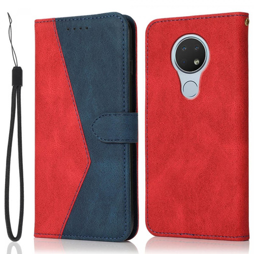 Other - Etui en PU + TPU épissure bicolore avec support rouge/bleu pour votre Nokia 7.2/6.2 Other  - Coque, étui smartphone