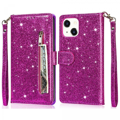 Other - Etui en PU + TPU fermoir magnétique, poche zippée avec support violet pour votre Apple iPhone 13 6.1 pouces Other  - Coque, étui smartphone