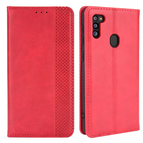Other - Etui en PU + TPU magnétique vintage, auto-absorbé avec support rouge pour votre Samsung Galaxy M21 2021 Other  - Coque, étui smartphone