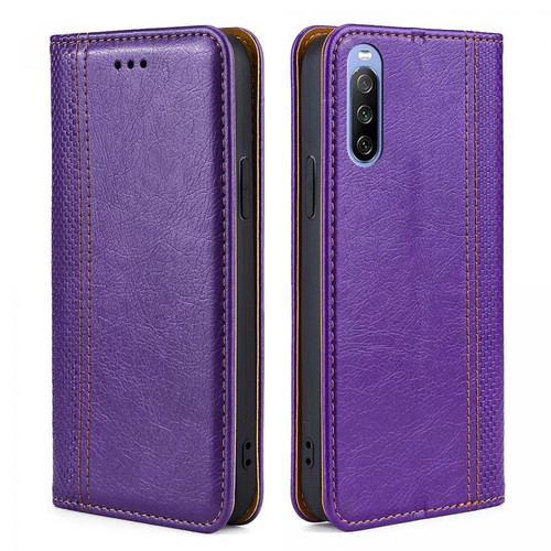 Other - Etui en PU + TPU motif à carreaux, anti-rayures, absorption magnétique avec support violet pour votre Sony Xperia 10 III 5G/Xperia 10 III Lite Other  - Accessoire Smartphone