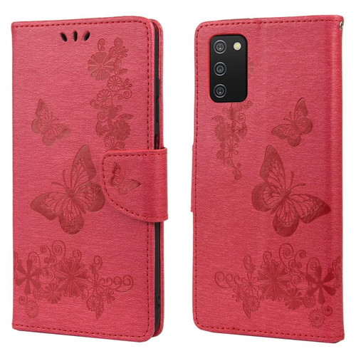Other - Etui en PU + TPU motif fleur et papillon avec support rouge pour Samsung Galaxy A03s Other  - Accessoire Smartphone