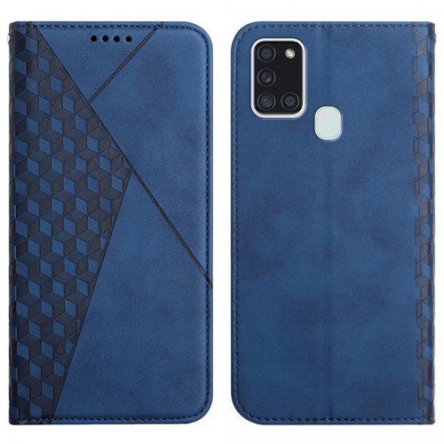 Other - Etui en PU + TPU motif losange, auto-absorbé, avec support bleu pour votre Samsung Galaxy A21s (Global Version) Other  - Coque, étui smartphone