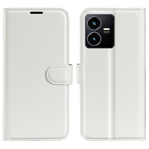 Other - Etui en PU + TPU texture litchi pour votre Vivo Y22s 4G - blanc Other  - Coque, étui smartphone