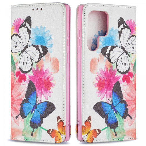 Other - Etui en PU absorption magnétique Deux papillons pour votre Samsung Galaxy S22 Ultra Other  - Accessoires Samsung Galaxy Accessoires et consommables