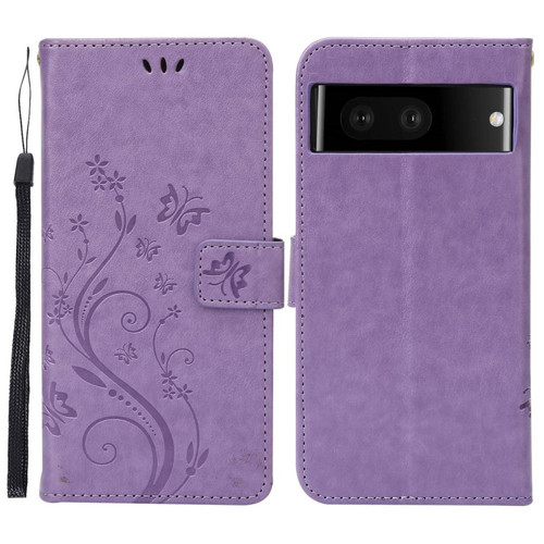 Other - Etui en PU anti-rayures, anti-poussière, motif fleurs et papillons avec support pour votre Google Pixel 7 5G - violet clair Other  - Accessoire Smartphone