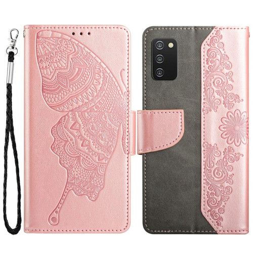 Other - Etui en PU antichoc, anti-rayures, motif papillon et fleur avec support or rose pour votre Samsung Galaxy A03s (166.5 x 75.98 x 9.14mm) Other  - Accessoire Smartphone
