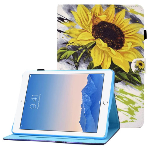 Other - Etui en PU antichoc, motif cousu, fermeture magnétique avec support et porte-cartes pour iPad Air (2013)/Air 2/9.7-pouces (2017)/(2018) - tournesol Other  - Accessoire Tablette