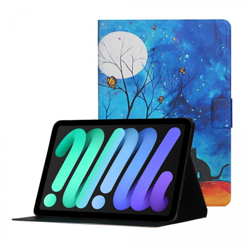 Other - Etui en PU antichute, fermoir magnétique avec support et porte-cartes lune et chat pour votre Apple iPad mini (2021) Other  - Accessoire Tablette