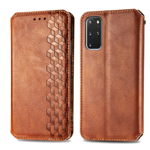 Other - Etui en PU auto-absorbant, motif losange avec support marron pour votre Samsung Galaxy S20 Plus/S20 Plus 5G Other  - Accessoire Smartphone
