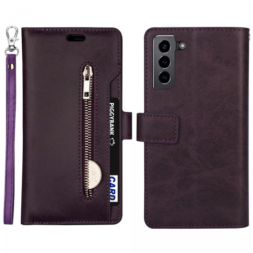 Other - Etui en PU avec pochette à fermeture éclair couleur violet pour Samsung Galaxy S22 Other  - Coque, étui smartphone