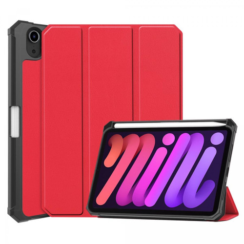 Other - Etui en PU avec support à 3 volets et porte-stylo rouge pour votre Apple iPad mini 6 (2021) Other  - Accessoire Tablette