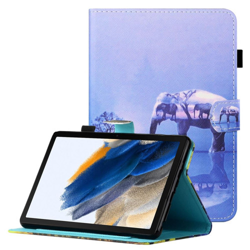 Other - Etui en PU avec support et porte-carte Arbre et éléphant pour votre Samsung Galaxy Tab A8 10.5 (2021) X205/X200 Other  - Accessoire Tablette