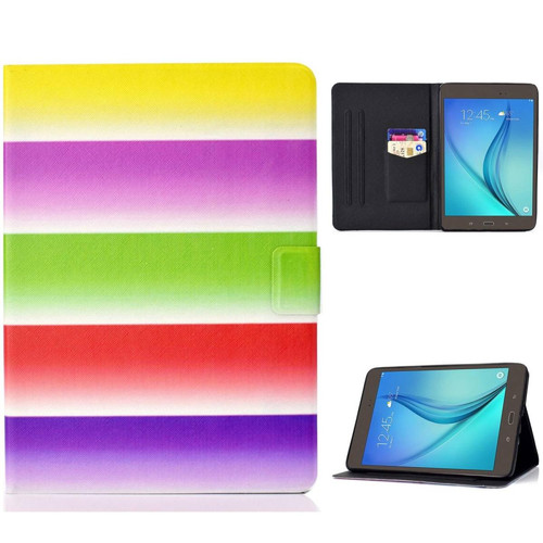 Other - Etui en PU avec support et porte-carte pour votre Samsung Galaxy Tab A 8.0 SM-T350/T355C (2015) - Arc-en-ciel Other  - Accessoire Tablette