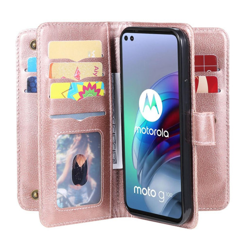 Other - Etui en PU avec support et porte-cartes or rose pour votre Motorola Edge S/Moto G100 Other  - Marchand Magunivers